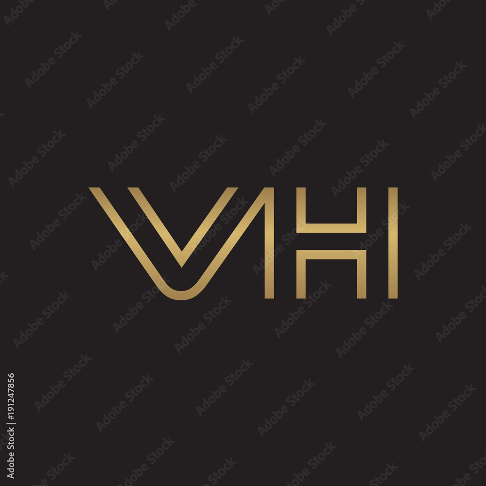 initial letter logo line unique modern, gold color initial letter logo line unique modern, gold color