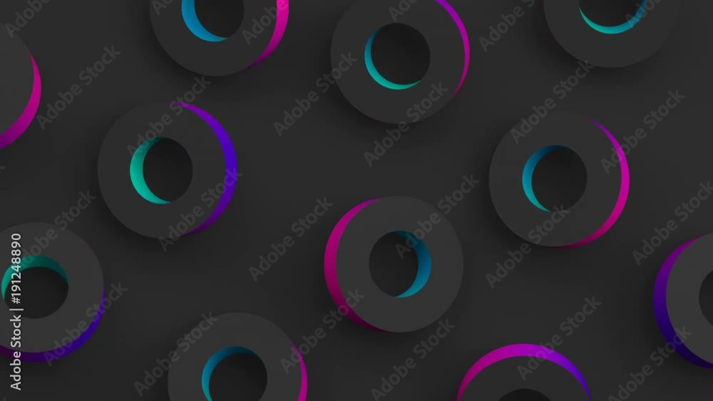 Abstract 3d rendering of rotating geometric shapes. Computer generated loop animation. Modern colorful background. Seamless motion design for poster, cover, branding, banner, placard. 4k UHD Abstract 3d rendering of rotating geometric shapes. Computer generated loop animation. Modern colorful background. Seamless motion design for poster, cover, branding, banner, placard. 4k UHD