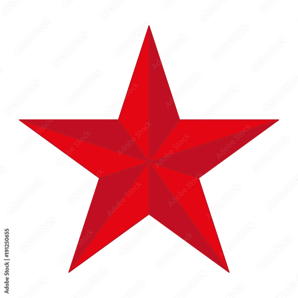 Five pointed vector star illustration on white background Five pointed vector star illustration on white background
