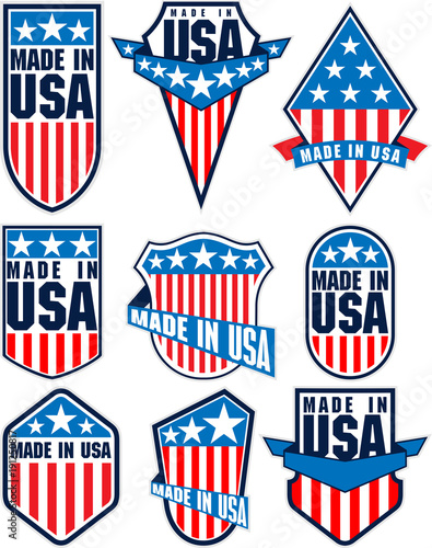 set of vector made in the USA labels emblems