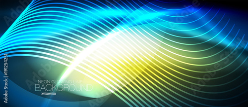 Neon smooth wave digital abstract background