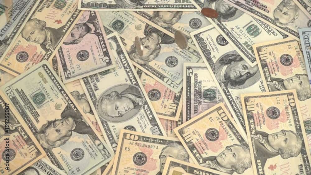 The coins of the USA falling for US dollars. Slow Motion. The coins of the USA falling for US dollars. Slow Motion.