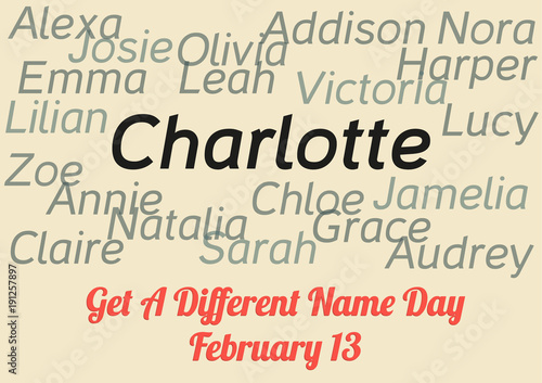 Get A Different Name Day - annual celebration held on February 13; part retro vintage unusual holiday set - another in my portfolio