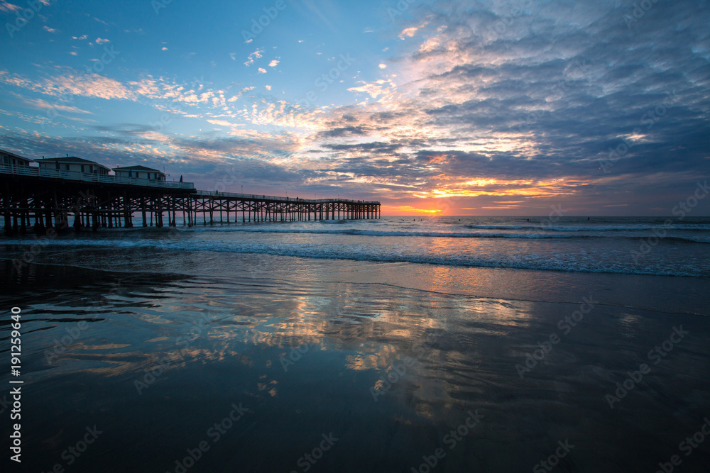 Obraz premium pacific beach sunset
