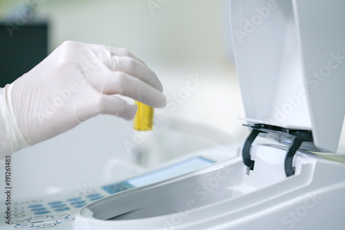 Scientist working at water quality test  use by Spectrophotometer