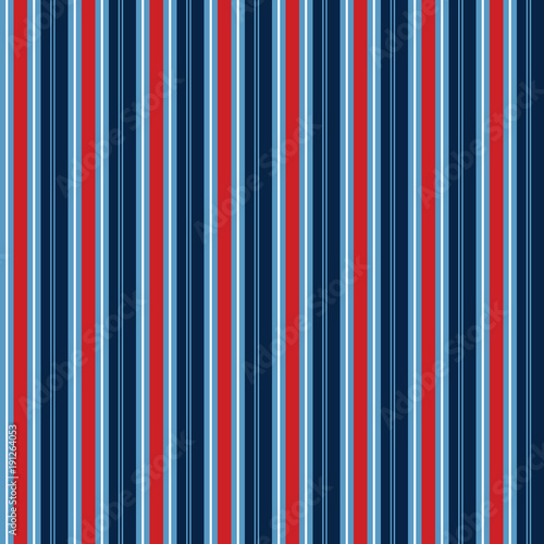 Stripe seamless pattern. Nautical, red and blue repeat for backgrounds, apparel, decor, scrapbooking, paper crafts and more. Classic, retro, vintage, preppy. 