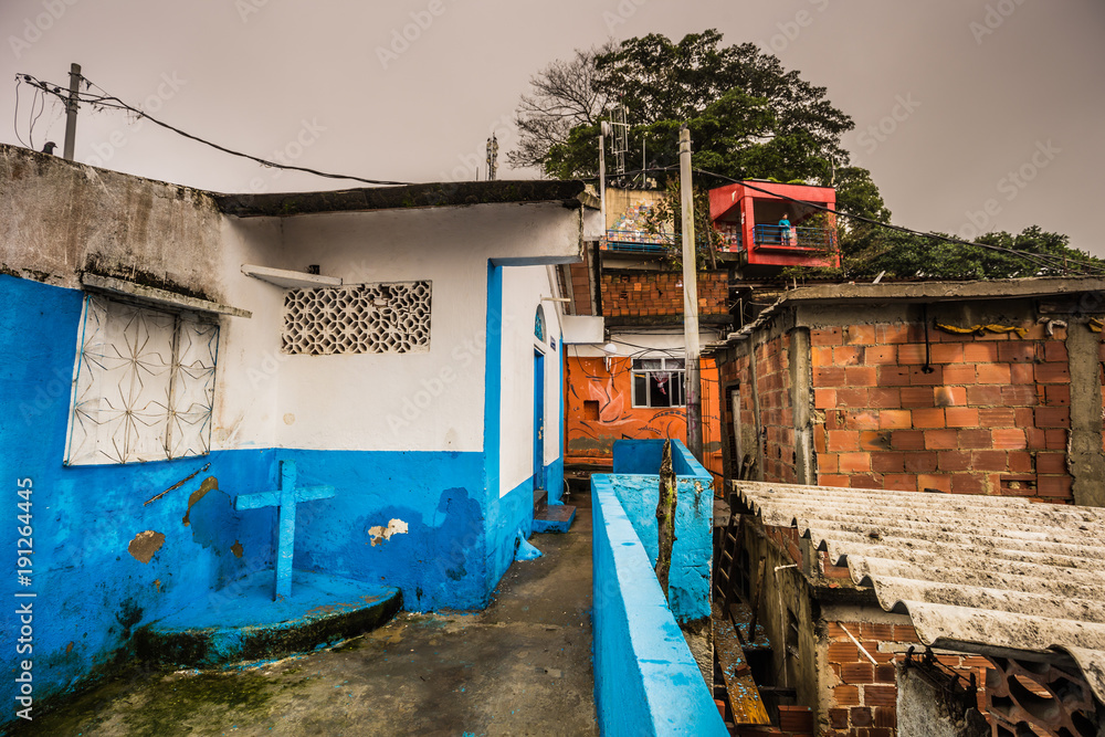 Rio De Janeiro June 21 17 Streets Of The Favela Of Santa Marta In Rio De Janeiro Brazil Stock Photo Adobe Stock
