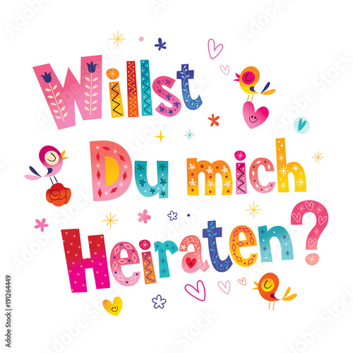 willst du mich heiraten - Will you Marry me in German