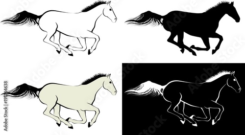 horse - clip art illustration and line art