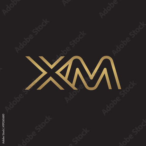 initial letter logo line unique modern, gold color