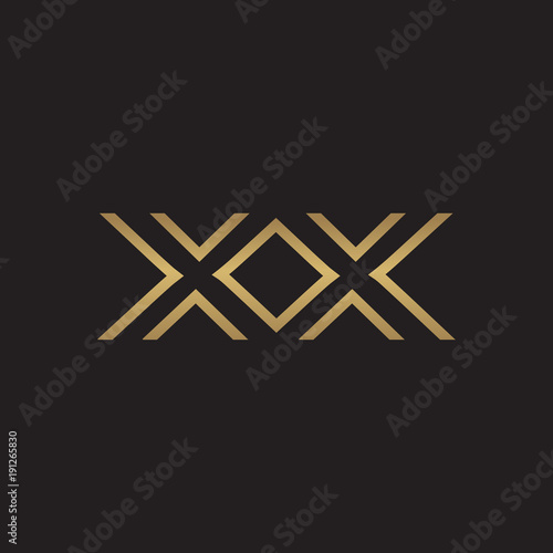 initial letter logo line unique modern, gold color