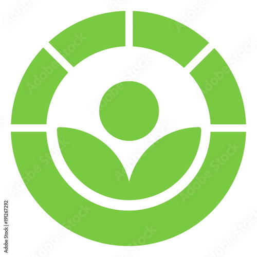 The Radura logo, used to show a food has been treated with ionizing radiation. International irradiation or irradiated food vector symbol.