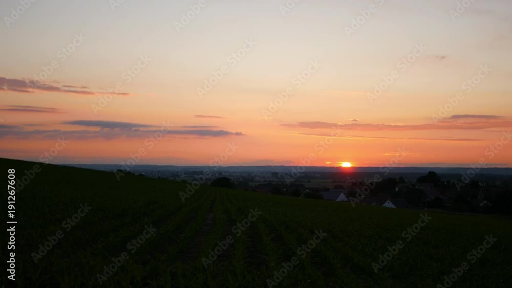 Sunset over a rural landscape in Germany.
Sunset over a rural landscape in Germany.