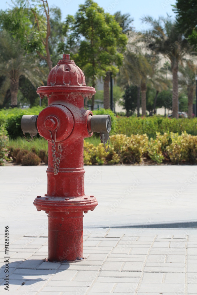 Red Hydrant in Doha Qatar