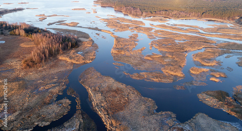 Winter landscape from drone