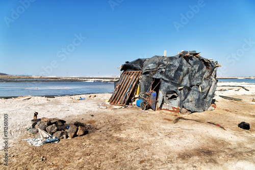 in  ethiopia africa  the hut in the saline photo