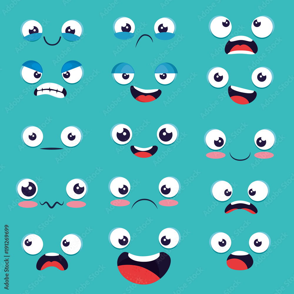 set of emoji emoticon cartoon vector illustration graphic design set of emoji emoticon cartoon vector illustration graphic design