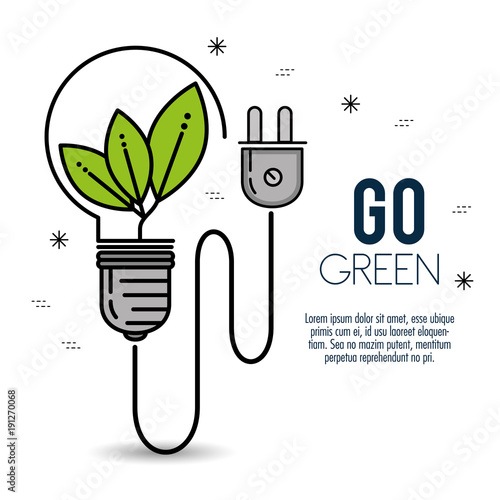 green eco bulb light ecology and environmental concept vector illustration graphic design