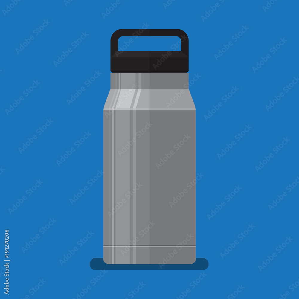 aluminum water bottle vector flat design. aluminum water bottle vector flat design.