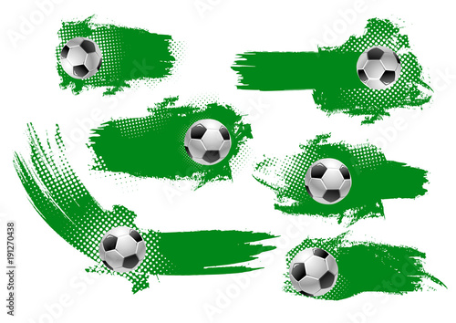 Soccer ball banner of football championship design