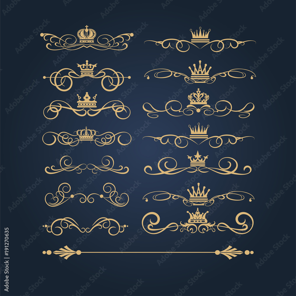Gold vintage ornaments, vector image Stock Vector Adobe Stock
