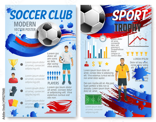 Soccer sport infographic for football team design