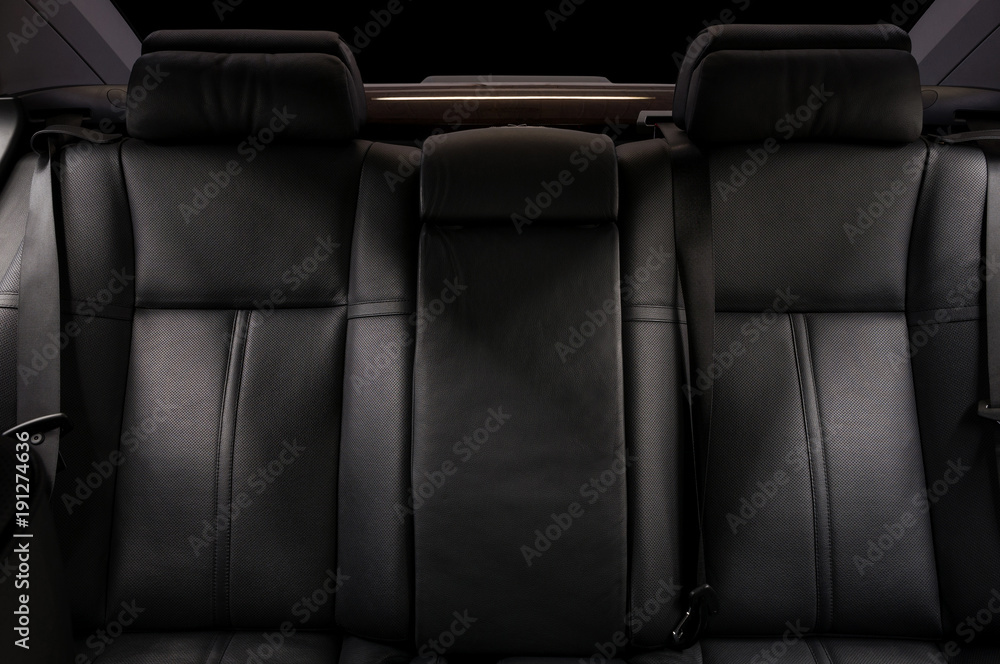 Naklejka premium Luxury car interior detail. Leather seats.
