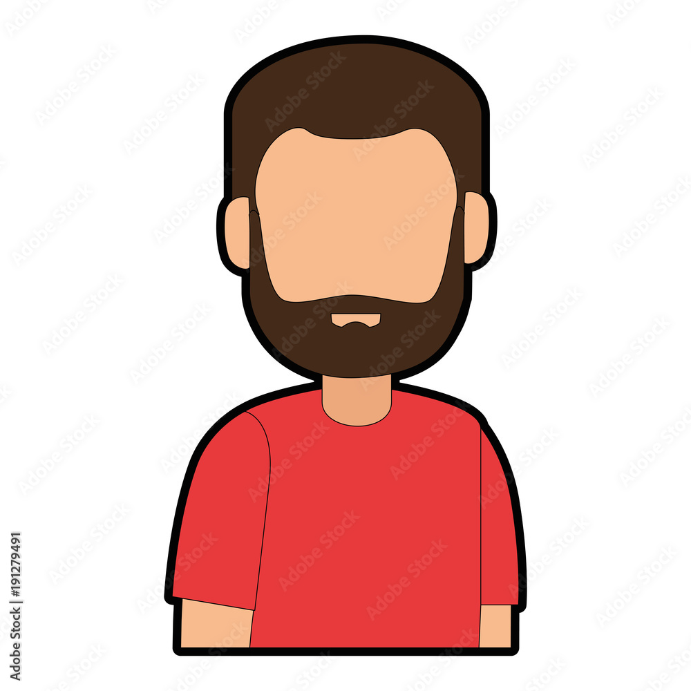 young man avatar character vector illustration design