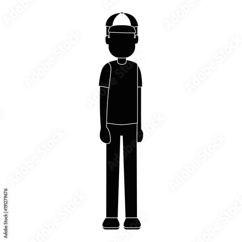 young man avatar character vector illustration design