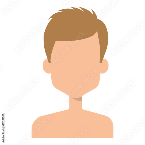 young man shirtless avatar character vector illustration design