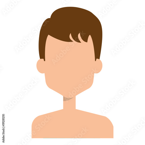 young man shirtless avatar character vector illustration design