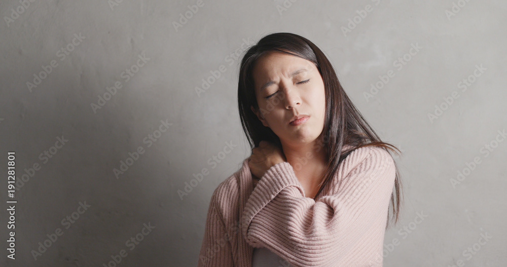 Woman suffer from shoulder pain Woman suffer from shoulder pain