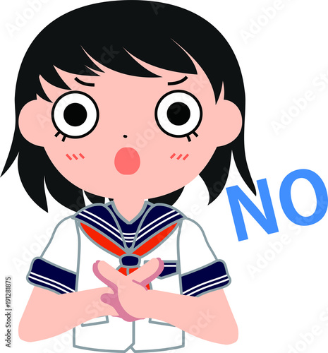セーラー服を着たショートカットの女子生徒　NO