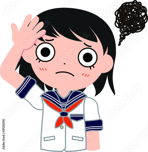 セーラー服を着たショートカットの女子生徒　トラブル