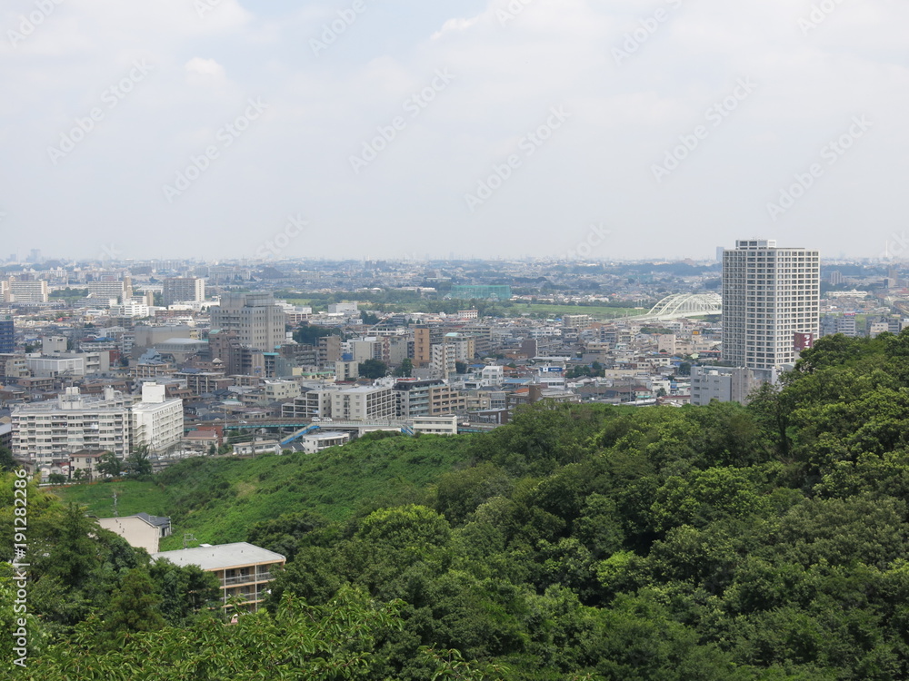 生田緑地の枡形山展望台からの眺め（北側）