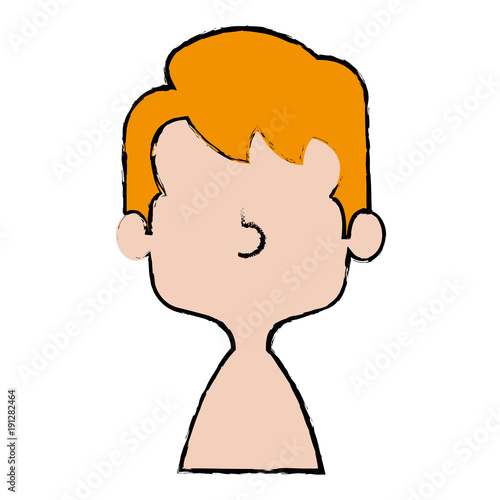 cute and little boy shirtless vector illustration design
