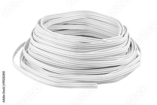 Electric cable on white