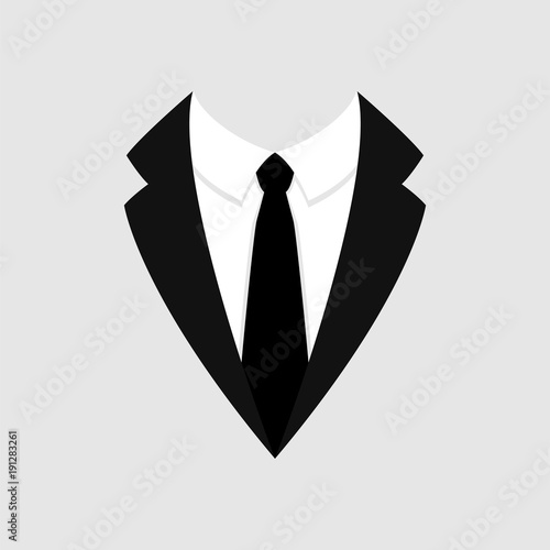 Wallpaper Mural Man's jacket. Tuxedo. Weddind suit with necktie. Vector icon.