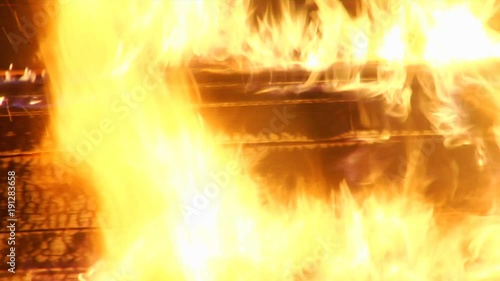 Coffin burns at night