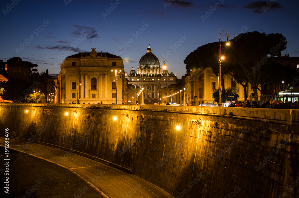 St. Peter's Basilica at Night