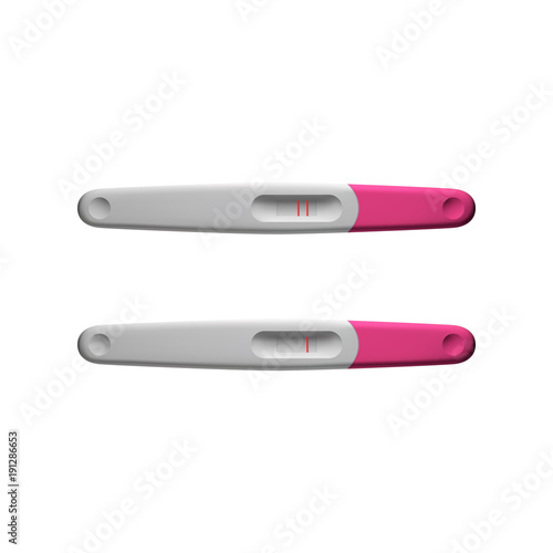 Realistic Positive and Negative Pregnancy Test. Isolated vector.