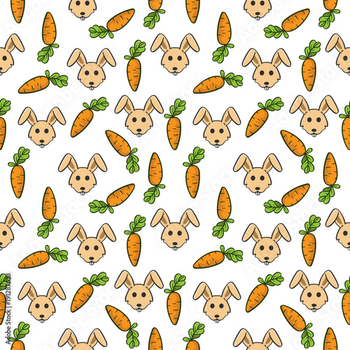 cute rabbit and carrot seamless pattern © twelve.std