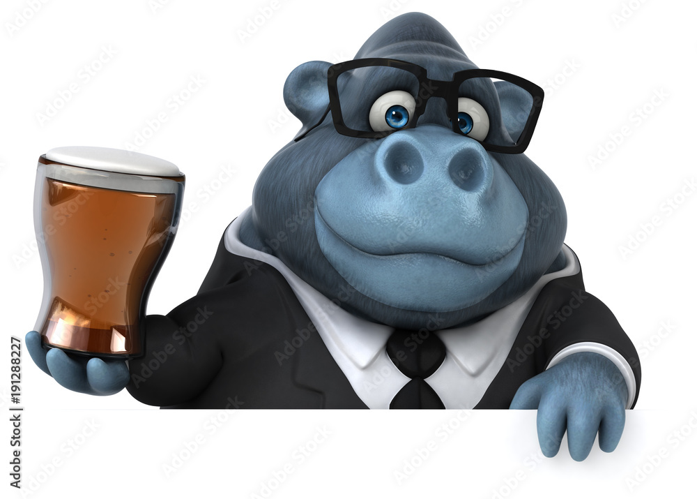 Naklejka premium Fun gorilla - 3D Illustration
