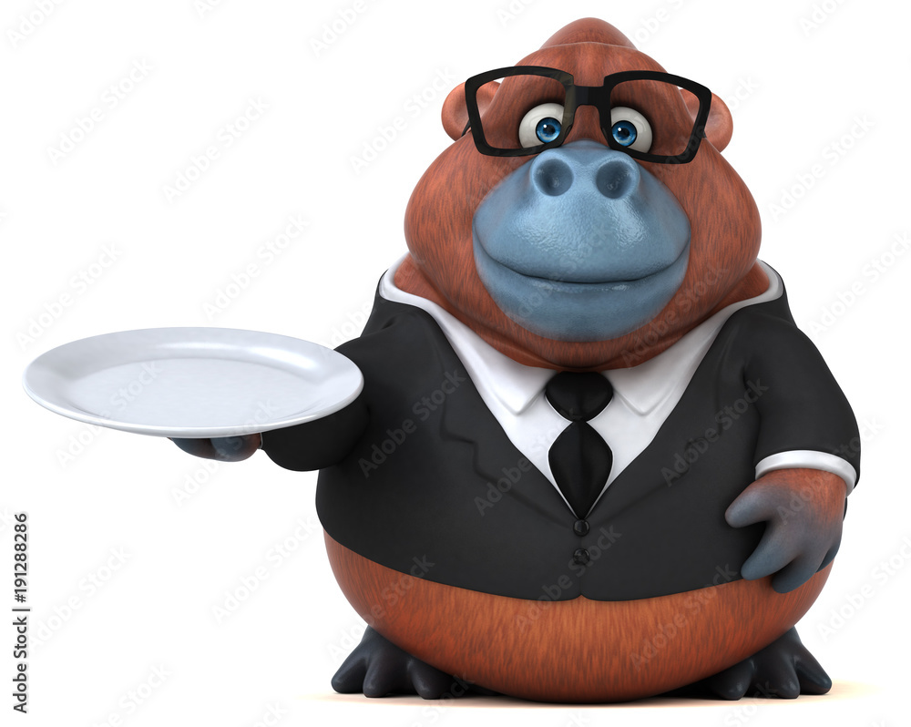 Naklejka premium Fun Orang Outan - 3D Illustration