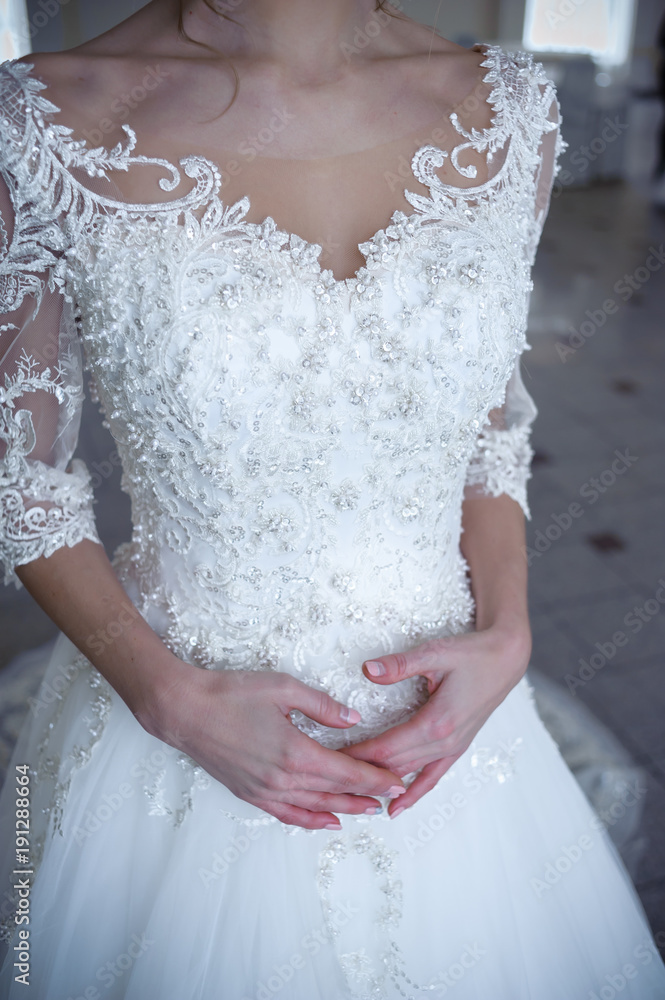 Beautiful bride in wedding dress 