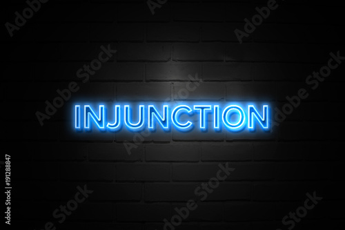 Canvas Print Injunction neon Sign on brickwall