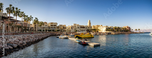 Tourist resort in Aqaba Jordan where the ferries from Egypt land photo