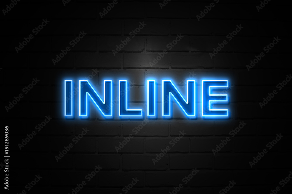Inline neon Sign on brickwall