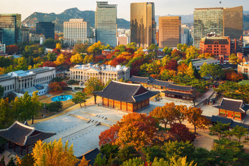 Fototapete Seoul Herbst am Deoksugung Königspalast  © anekoho