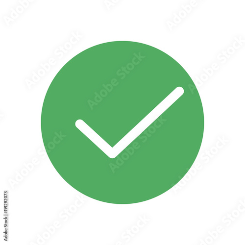  Ok icon.Check mark icon. Green ok button with tick